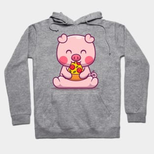 Cute Pig Eating Pizza Hoodie